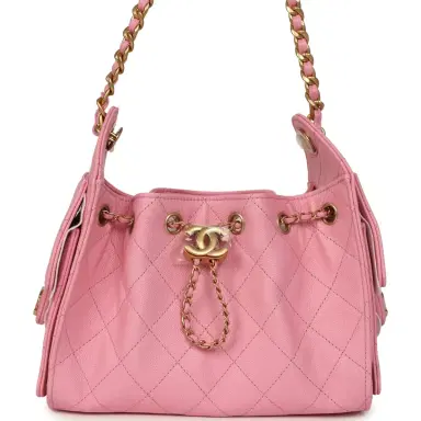 Chanel Chanel Mini 25 Hobo Bag Pink Caviar Antique Gold Hardware | Thumbnail 1 Chanel Chanel Mini 25 Hobo Bag Pink Caviar Antique Gold Hardware | Thumbnail 1