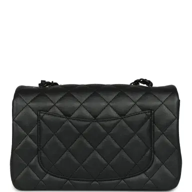 Chanel Chanel Mini Classic Rectangular Flap Bag So Black Iridescent Lambskin Black Hardware | Thumbnail 4