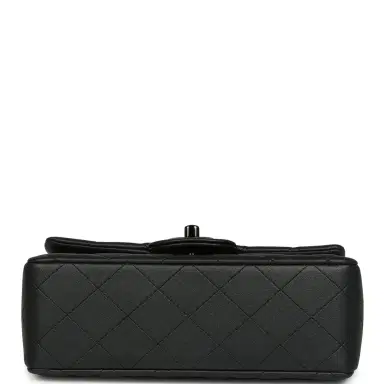 Chanel Chanel Mini Classic Rectangular Flap Bag So Black Iridescent Lambskin Black Hardware | Thumbnail 6