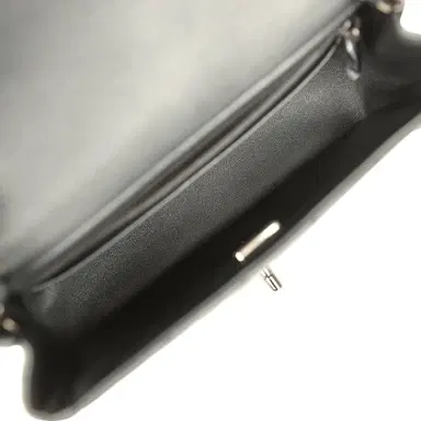 Chanel Chanel Mini Classic Rectangular Flap Bag So Black Iridescent Lambskin Black Hardware | Thumbnail 8
