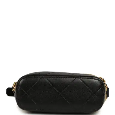Chanel Chanel Mini Coco Base Clutch with Chain Brown Suede and Black Shiny Lambskin Brushed Gold Hardware | Thumbnail 6