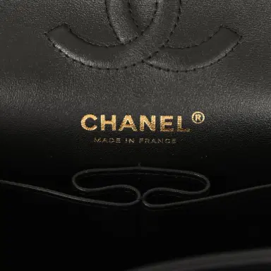 Chanel Chanel Small Classic Double Flap Bag Black Lambskin Rose Gold Hardware | Thumbnail 8