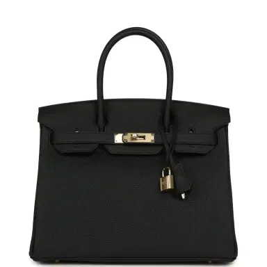 HERMÈS Hermes Birkin 30 Black Togo Permabrass Hardware | Thumbnail 1 HERMÈS Hermes Birkin 30 Black Togo Permabrass Hardware | Thumbnail 1