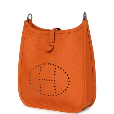 HERMÈS Hermes Evelyne TPM Orange Clemence Palladium Hardware | Thumbnail 5 HERMÈS Hermes Evelyne TPM Orange Clemence Palladium Hardware | Thumbnail 5