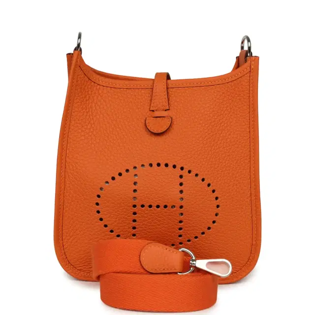 hermes Hermes Evelyne TPM Orange Clemence Palladium Hardware