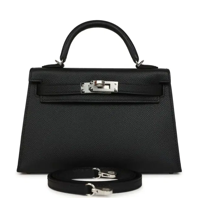 Hermes Kelly Sellier 20 Black Epsom Palladium Hardware