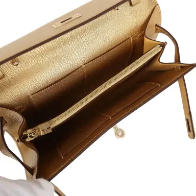 HERMÈS Hermes Kelly Wallet To Go Dore Chevre Chamkilight Permabrass Hardware | Thumbnail 8 HERMÈS Hermes Kelly Wallet To Go Dore Chevre Chamkilight Permabrass Hardware | Thumbnail 8