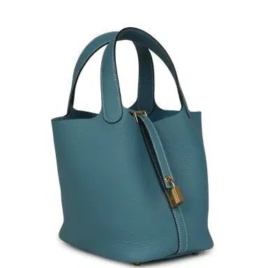 HERMÈS Hermes Picotin Lock 18 Blue Jean Clemence Gold Hardware | Thumbnail 2 HERMÈS Hermes Picotin Lock 18 Blue Jean Clemence Gold Hardware | Thumbnail 2