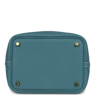 HERMÈS Hermes Picotin Lock 18 Blue Jean Clemence Gold Hardware | Thumbnail 6 HERMÈS Hermes Picotin Lock 18 Blue Jean Clemence Gold Hardware | Thumbnail 6