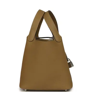 HERMÈS Hermes Picotin Lock 18 Dune Clemence Palladium Hardware | Thumbnail 3 HERMÈS Hermes Picotin Lock 18 Dune Clemence Palladium Hardware | Thumbnail 3