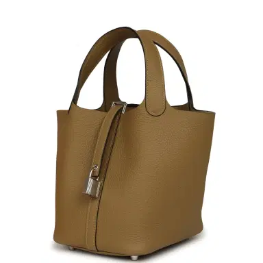 HERMÈS Hermes Picotin Lock 18 Dune Clemence Palladium Hardware | Thumbnail 5 HERMÈS Hermes Picotin Lock 18 Dune Clemence Palladium Hardware | Thumbnail 5