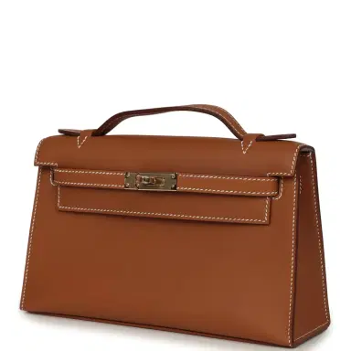 HERMÈS Hermes Special Order (HSS) Kelly Pochette Gold Verso Swift Permabrass Hardware | Thumbnail 5