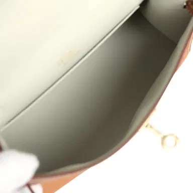 HERMÈS Hermes Special Order (HSS) Kelly Pochette Gold Verso Swift Permabrass Hardware | Thumbnail 8