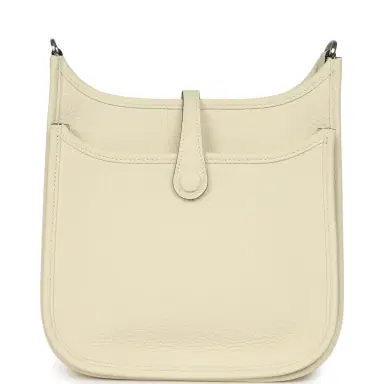 HERMÈS Pre-owned Hermes Evelyne 23 Cream Clemence Palladium Hardware | Thumbnail 4 HERMÈS Pre-owned Hermes Evelyne 23 Cream Clemence Palladium Hardware | Thumbnail 4