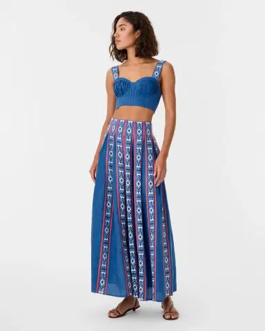 Emporio Sirenuse Aurelia Skirt in Blue Horizon Print | Thumbnail 2 Emporio Sirenuse Aurelia Skirt in Blue Horizon Print | Thumbnail 2