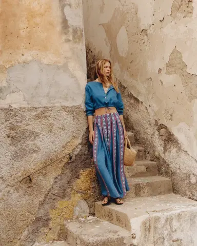 Emporio Sirenuse Aurelia Skirt in Blue Horizon Print | Thumbnail 6 Emporio Sirenuse Aurelia Skirt in Blue Horizon Print | Thumbnail 6