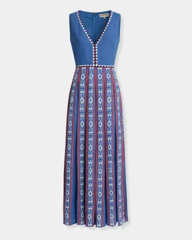 Emporio Sirenuse Cinzia Dress in Blue Horizon Print | Thumbnail 8 Emporio Sirenuse Cinzia Dress in Blue Horizon Print | Thumbnail 8