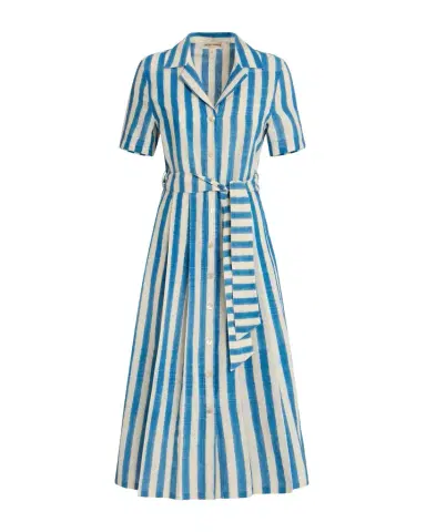 Emporio Sirenuse Claudia Dress in Ikat Stripes | Thumbnail 1 Emporio Sirenuse Claudia Dress in Ikat Stripes | Thumbnail 1