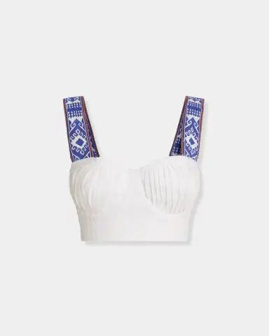 Emporio Sirenuse Dalia Top in Blue Horizon Print | Thumbnail 6