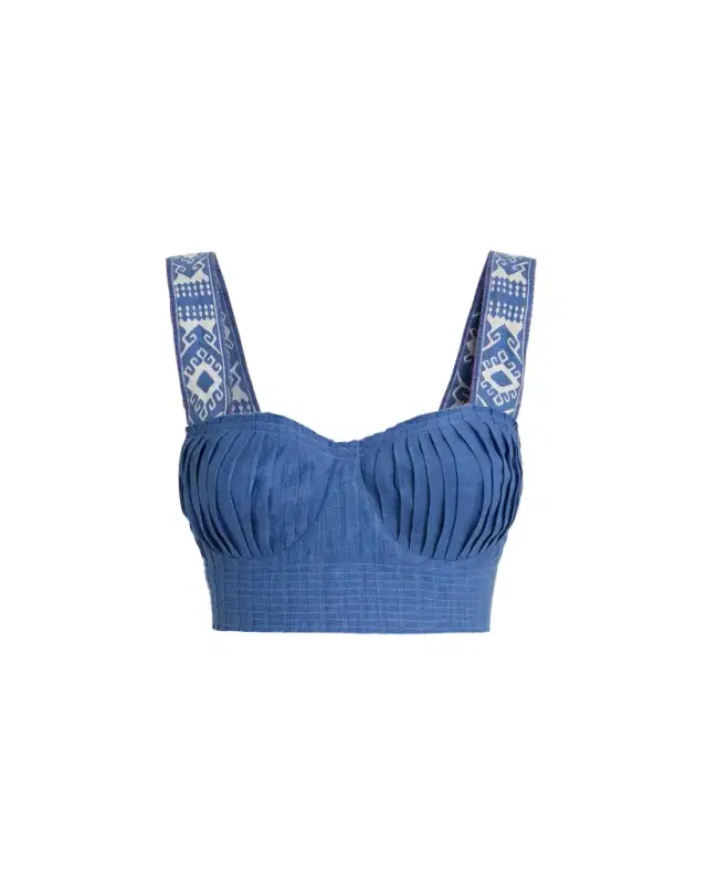 Dalia Top in Blue Horizon Print