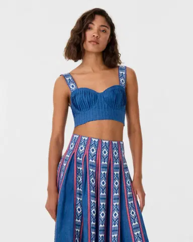Emporio Sirenuse Dalia Top in Blue Horizon Print | Thumbnail 8 Emporio Sirenuse Dalia Top in Blue Horizon Print | Thumbnail 8