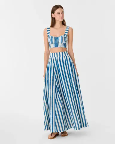 Emporio Sirenuse Flaminia Skirt in Ikat Stripes | Thumbnail 2 Emporio Sirenuse Flaminia Skirt in Ikat Stripes | Thumbnail 2