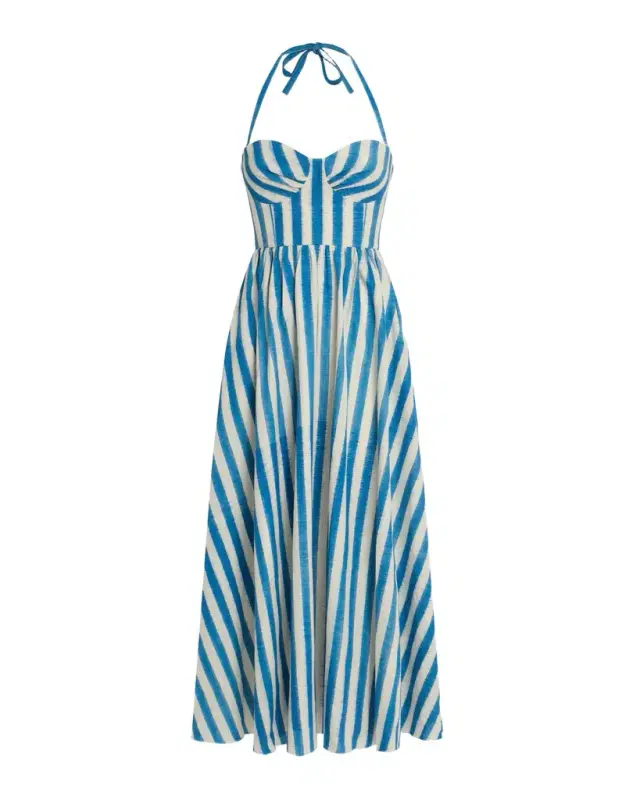 Johanna Dress in Ikat Stripes
