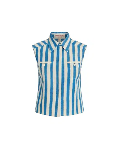 Emporio Sirenuse Ylenia Top in Ikat Stripes | Thumbnail 1 Emporio Sirenuse Ylenia Top in Ikat Stripes | Thumbnail 1