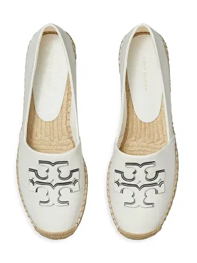 Tory Burch Women's Ines Double T Leather Espadrilles - Gardenia - Size 9 | Thumbnail 3