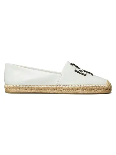 Tory Burch Women's Ines Double T Leather Espadrilles - Gardenia - Size 9 | Thumbnail 1