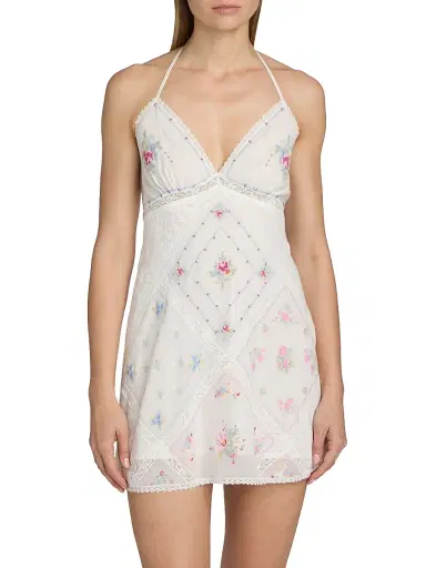 LoveShackFancy Women's Elira Embroidered Cotton Minidress | Thumbnail 3 LoveShackFancy Women's Elira Embroidered Cotton Minidress | Thumbnail 3