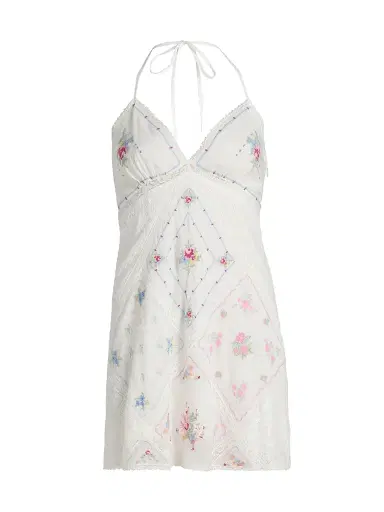 LoveShackFancy Women's Elira Embroidered Cotton Minidress | Thumbnail 1 LoveShackFancy Women's Elira Embroidered Cotton Minidress | Thumbnail 1