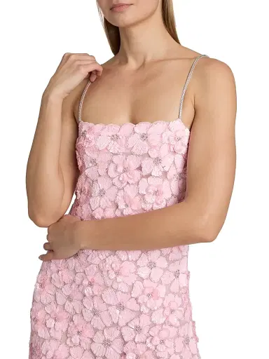 LoveShackFancy Women's Aleria Floral-Sequin A-Line Minidress - Pink - Size 10 | Thumbnail 6 LoveShackFancy Women's Aleria Floral-Sequin A-Line Minidress - Pink - Size 10 | Thumbnail 6