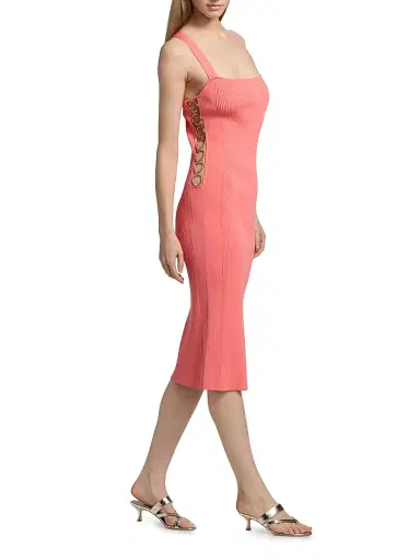 Ramy Brook Women's Brynn Side Cutout Midi-Dress - Coral - Size XL | Thumbnail 2