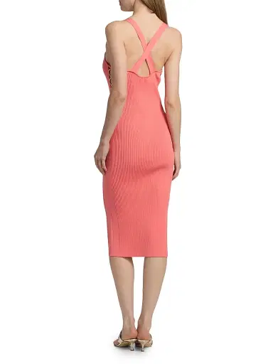 Ramy Brook Women's Brynn Side Cutout Midi-Dress - Coral - Size XL | Thumbnail 5