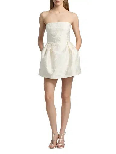 Ramy Brook Women's Ever Floral Jacquard Minidress - Ivory Jacquard - Size 12 | Thumbnail 2
