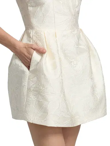 Ramy Brook Women's Ever Floral Jacquard Minidress - Ivory Jacquard - Size 12 | Thumbnail 6