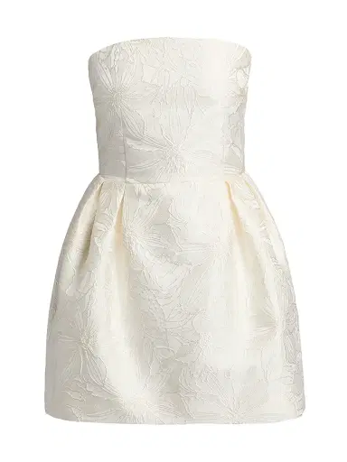 Ramy Brook Women's Ever Floral Jacquard Minidress - Ivory Jacquard - Size 12 | Thumbnail 1