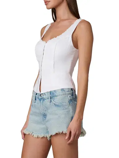 Joe's Jeans Women's x WeWoreWhat Femme Eyelet Cotton Corset Top - White | Thumbnail 5