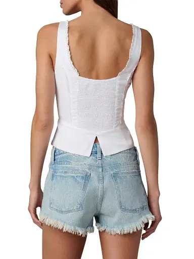 Joe's Jeans Women's x WeWoreWhat Femme Eyelet Cotton Corset Top - White | Thumbnail 6