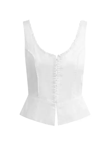 Joe's Jeans Women's x WeWoreWhat Femme Eyelet Cotton Corset Top - White | Thumbnail 1