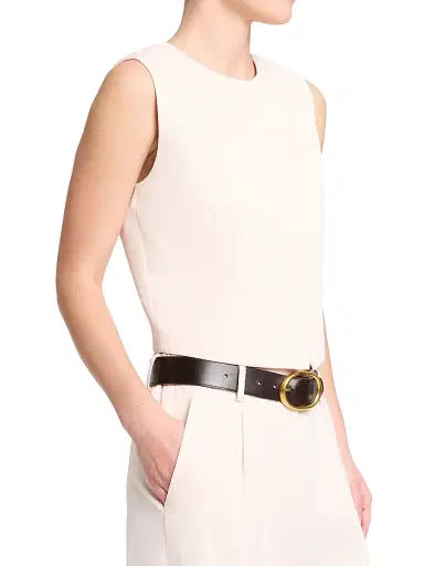 TWP Women's Highneck Hidden-Placket Vest - Creme De Peche - Size Large | Thumbnail 3 TWP Women's Highneck Hidden-Placket Vest - Creme De Peche - Size Large | Thumbnail 3