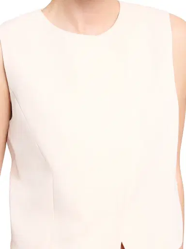 TWP Women's Highneck Hidden-Placket Vest - Creme De Peche - Size Large | Thumbnail 5 TWP Women's Highneck Hidden-Placket Vest - Creme De Peche - Size Large | Thumbnail 5