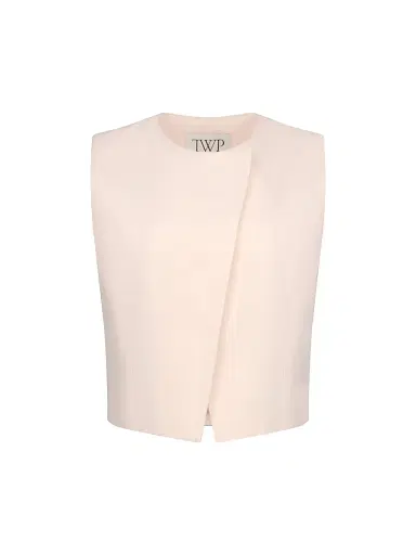 TWP Women's Highneck Hidden-Placket Vest - Creme De Peche - Size Large | Thumbnail 1 TWP Women's Highneck Hidden-Placket Vest - Creme De Peche - Size Large | Thumbnail 1