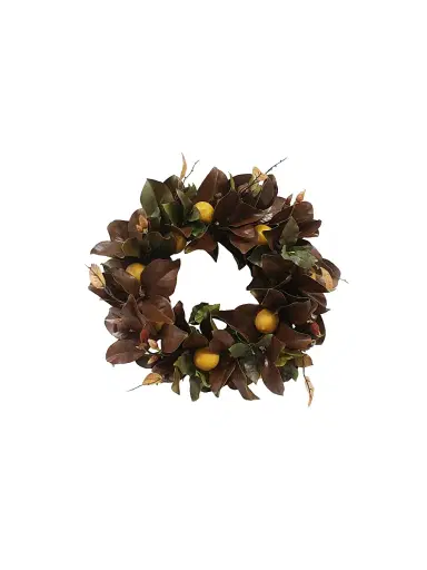 Winward Home Artificial Magnolia Leaf & Lemon Wreath | Thumbnail 1 Winward Home Artificial Magnolia Leaf & Lemon Wreath | Thumbnail 1