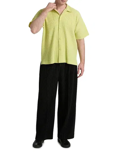 Homme Plissé Issey Miyake Men's Monthly Colors: May Knit Shirt - Black - Size XL | Thumbnail 2 Homme Plissé Issey Miyake Men's Monthly Colors: May Knit Shirt - Black - Size XL | Thumbnail 2