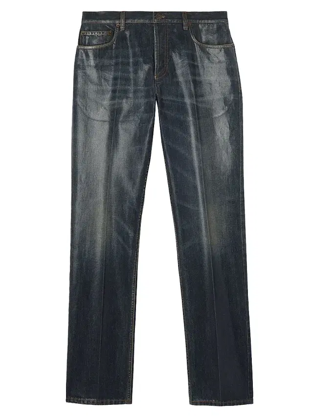 Burberry Men's EKD Suede Patch Waxed Slim Jeans - Mid Blue
