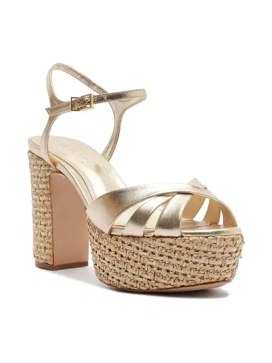 Schutz Women's Keefa 105MM Raffia Block-Heel Sandals - Platinum | Thumbnail 2 Schutz Women's Keefa 105MM Raffia Block-Heel Sandals - Platinum | Thumbnail 2