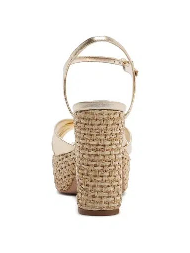 Schutz Women's Keefa 105MM Raffia Block-Heel Sandals - Platinum | Thumbnail 6 Schutz Women's Keefa 105MM Raffia Block-Heel Sandals - Platinum | Thumbnail 6