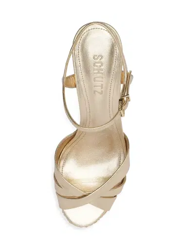Schutz Women's Keefa 105MM Raffia Block-Heel Sandals - Platinum | Thumbnail 7 Schutz Women's Keefa 105MM Raffia Block-Heel Sandals - Platinum | Thumbnail 7